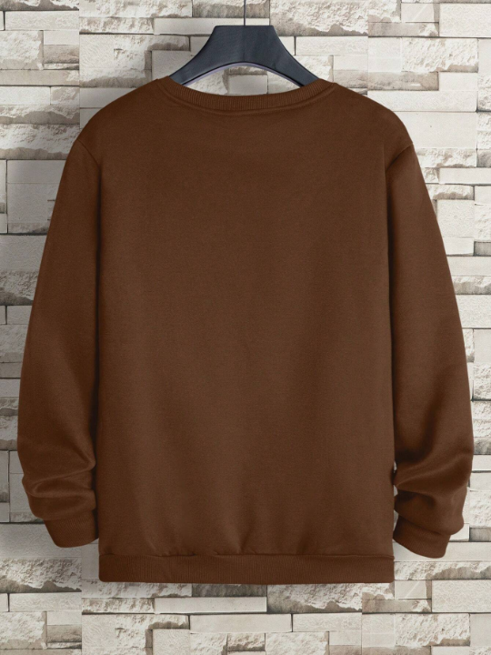Men Letter Graphic Thermal Lined Sweatshirt