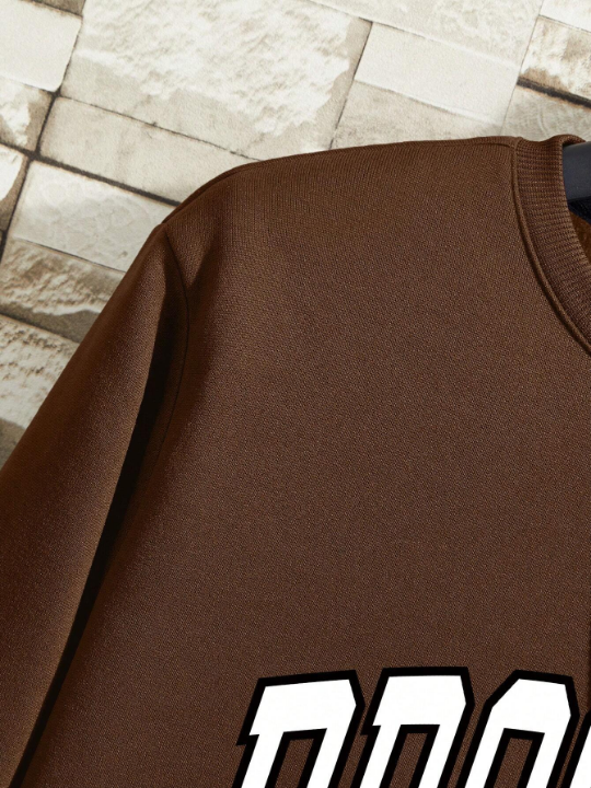 Men Letter Graphic Thermal Lined Sweatshirt