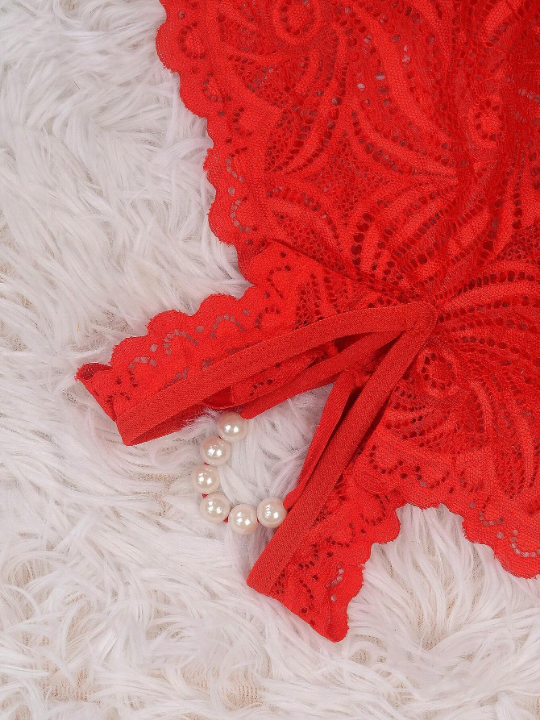 Classic Sexy Floral Lace Crotchless Panty