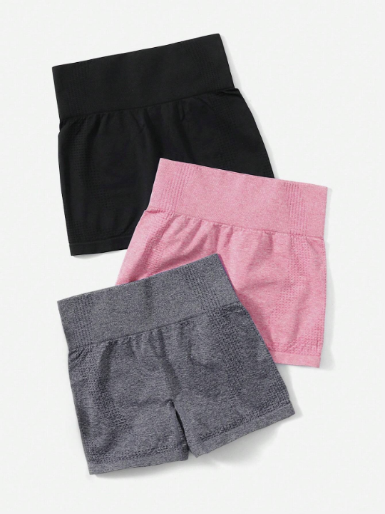 Yoga Basic 3pcs Wide Waistband Sports Shorts