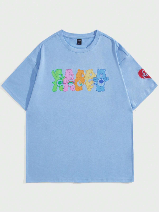 ROMWE X Care Bears Men Cartoon Graphic Drop Shoulder Tee