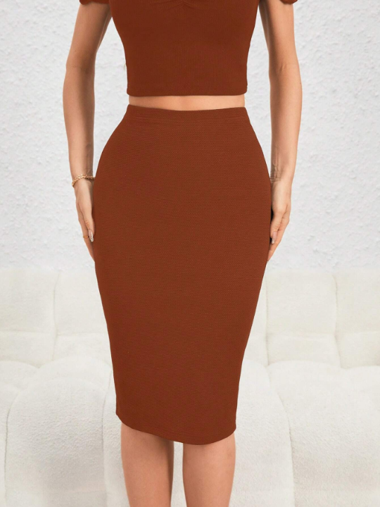 Priv Zip Back Pencil Skirt