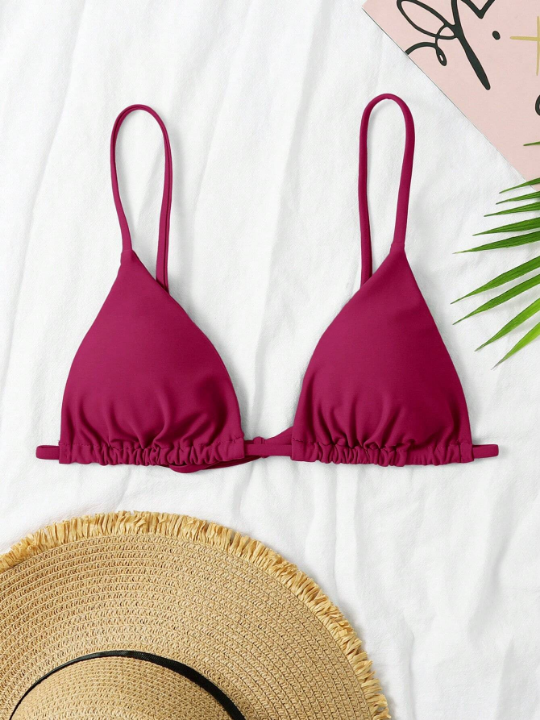 Swim Basics Solid Triangle Bikini Top