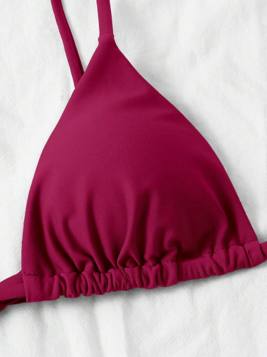 Swim Basics Solid Triangle Bikini Top