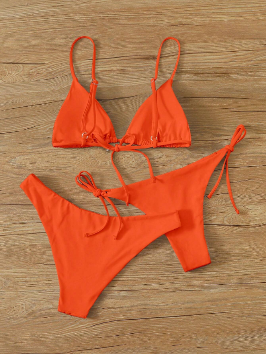 Swim Basics Triangle Tie Side Bikini Swimsuit