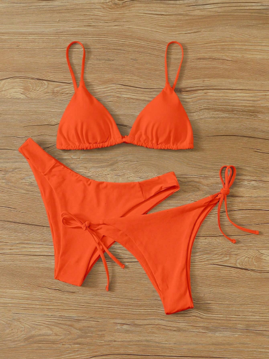 Swim Basics Triangle Tie Side Bikini Swimsuit