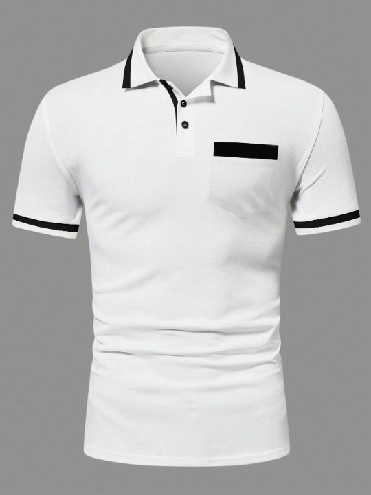 Manfinity Homme Men Contrast Trim Polo Shirt