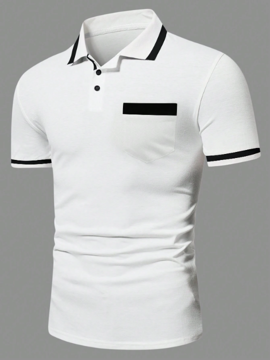 Manfinity Homme Men Contrast Trim Polo Shirt