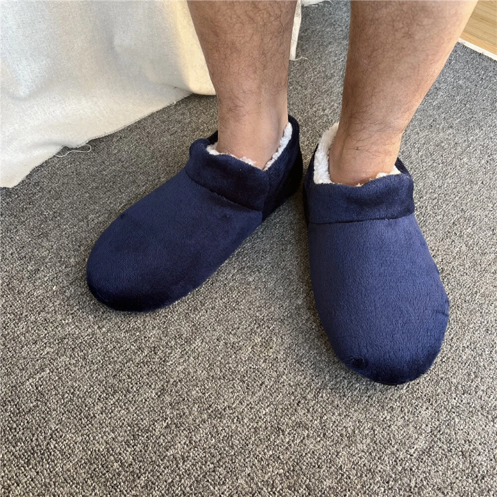 Men's Home Floor Socks With Anti-slip Bottom, Winter Plush Slippers Socks, Warm And Comfortable, Solid Color, Heel Covered, Soundless