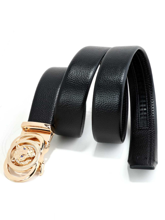 1pc Fashionable Casual Men's Leather Belt, All-match Business Style Waistband