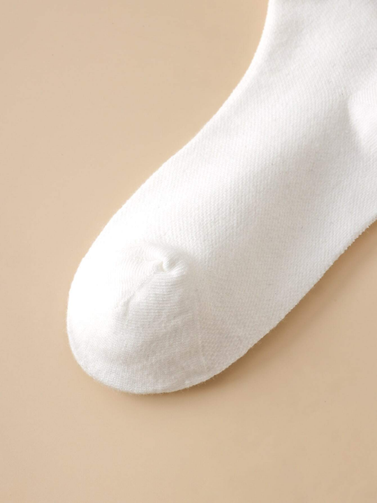 2pairs/set Women's Lace Trim Mid-calf Socks