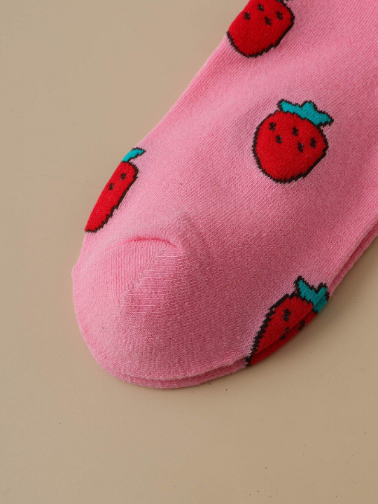 8 Pairs/set Women's Fruit Patterned Casual Short Socks