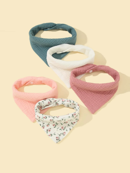 5pcs Muslin Baby Bibs