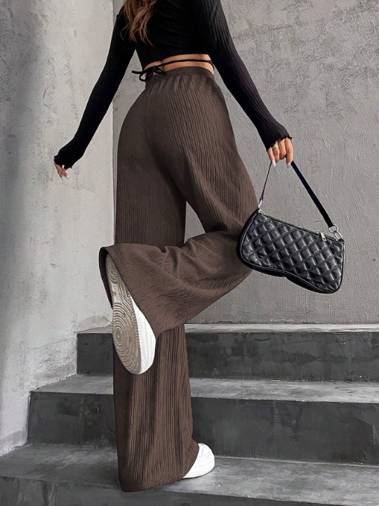 Solid Wide Leg Pants