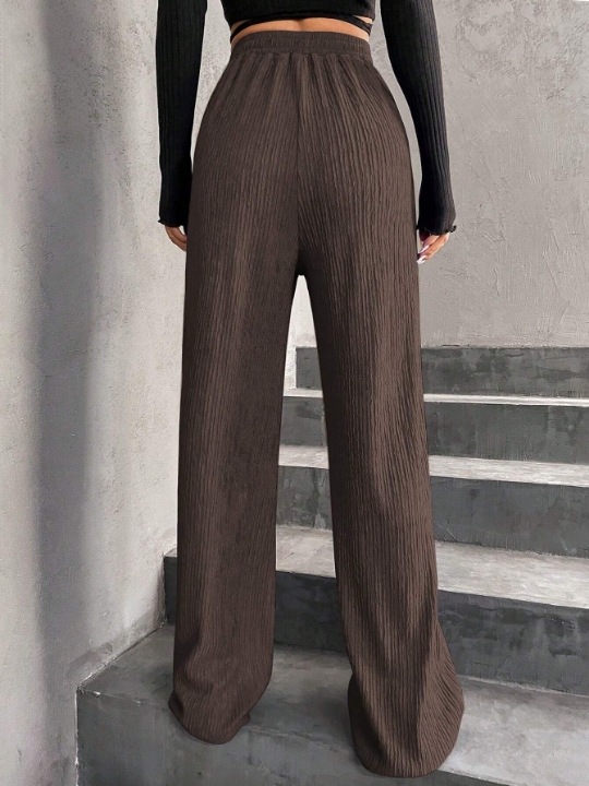 Solid Wide Leg Pants