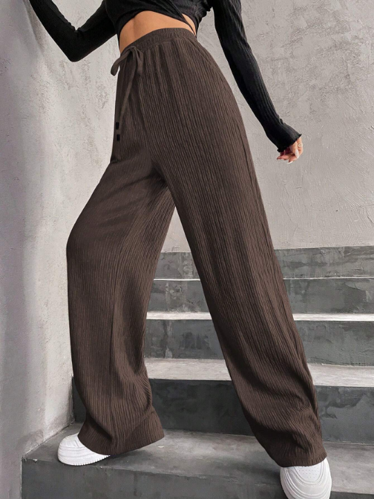 Solid Wide Leg Pants