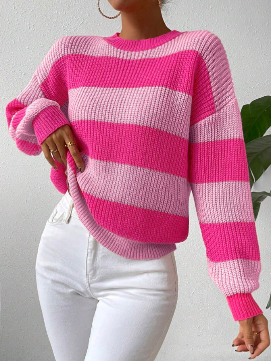 Essnce Two Tone Drop Shoulder Sweater