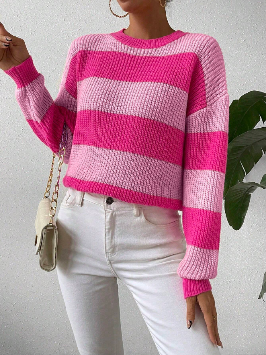 Essnce Two Tone Drop Shoulder Sweater