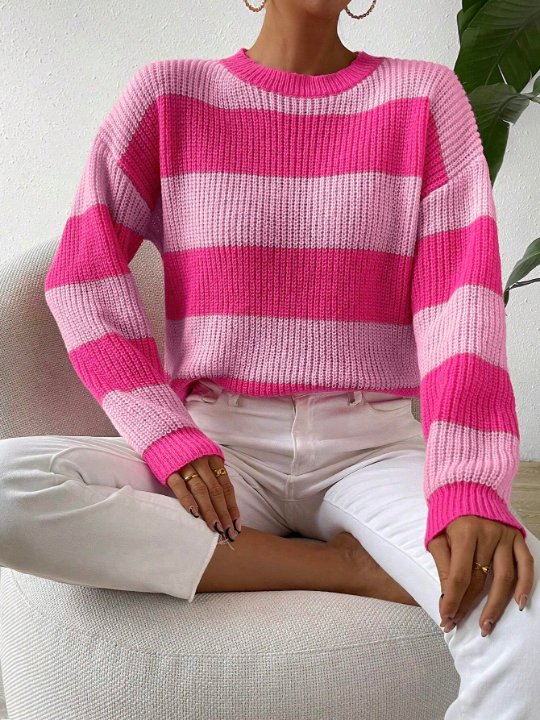 Essnce Two Tone Drop Shoulder Sweater