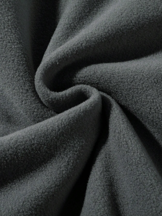 Manfinity Homme Men Mountain Embroidery Quarter Zipper Drop Shoulder Fleece Sweatshirt Without Tee