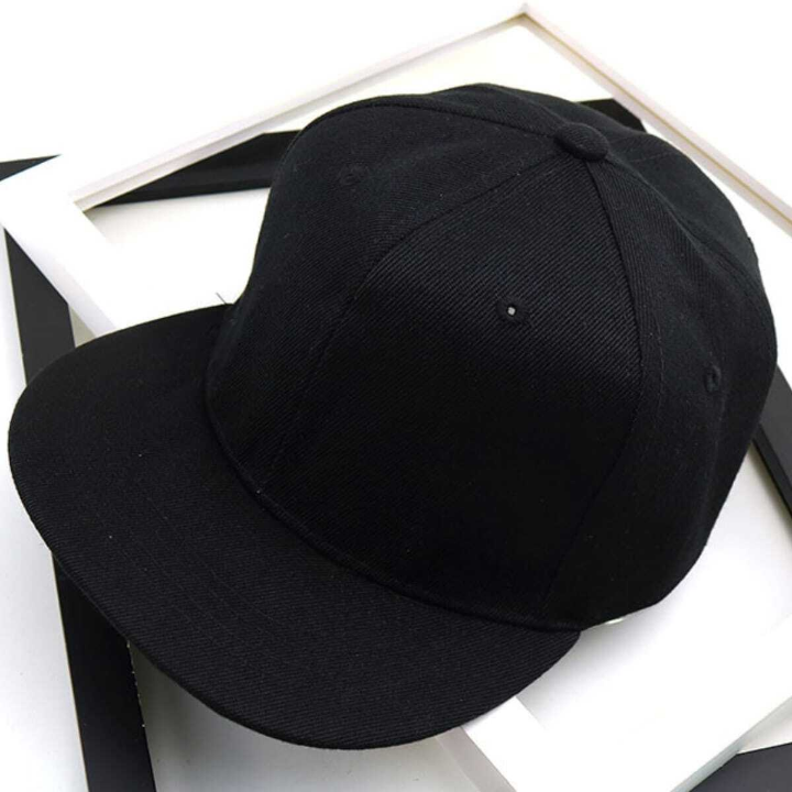 1pc Men's Adjustable Monochrome Sun Protection Baseball Cap, Casual Breathable Flat Brim Hip Hop Hat For Outdoor Activities Like Hiking