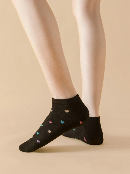 Maryam Alam 10 Pairs Heart Jacquard Short Socks