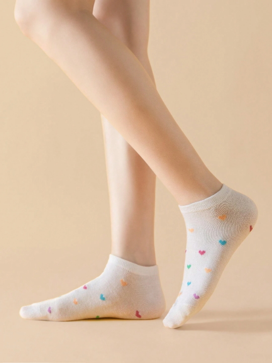 Maryam Alam 10 Pairs Heart Jacquard Short Socks