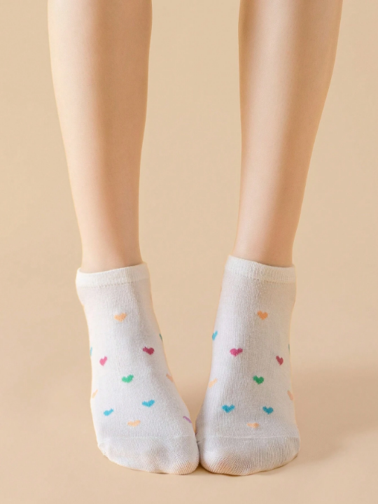 Maryam Alam 10 Pairs Heart Jacquard Short Socks