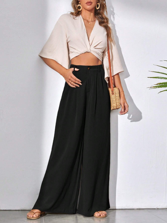 Tall Solid Wide Leg Pants