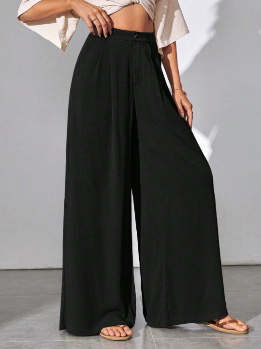 Tall Solid Wide Leg Pants