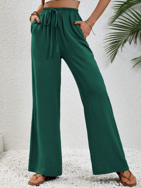 LUNE Knot Waist Wide Leg Pants