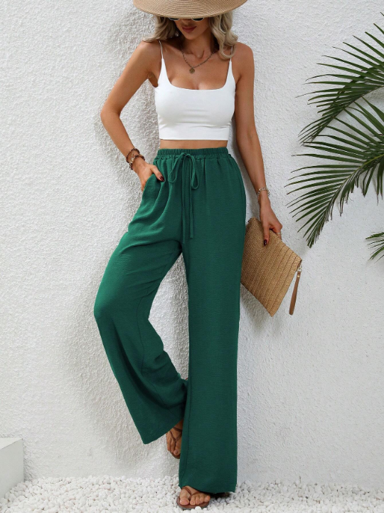 LUNE Knot Waist Wide Leg Pants