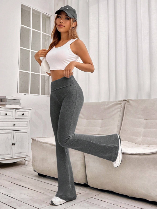 EZwear Solid Flare Leg Pants