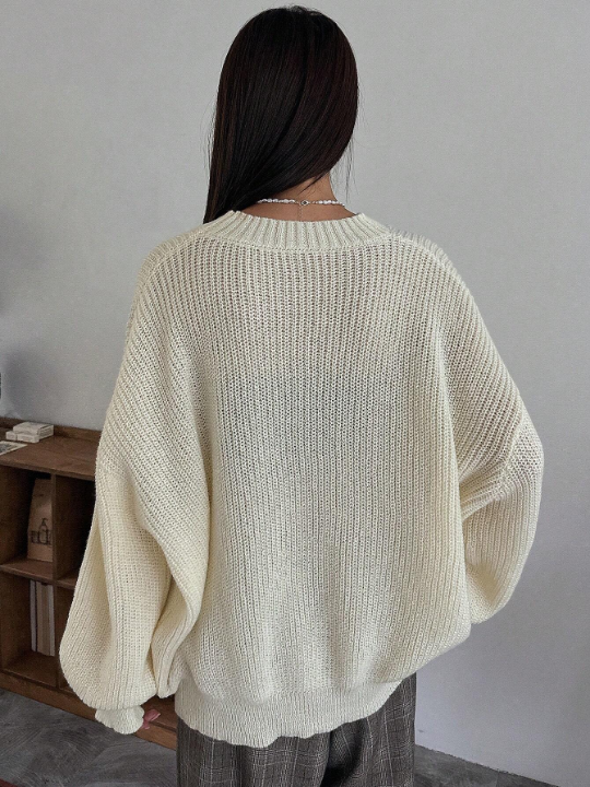 DAZY Solid Drop Shoulder Sweater