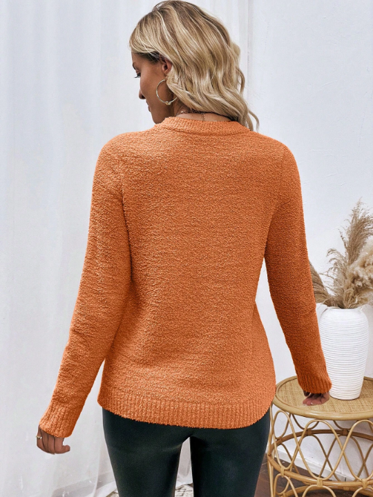 Solid Round Neck Sweater