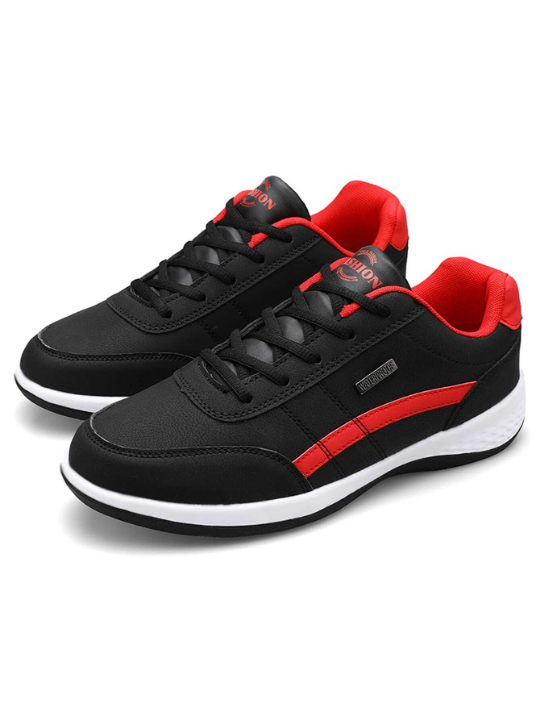 2024 New Style Youth Running Shoes, Popular Leather Surface Pure Color Simple Outdoor Casual Sneakers