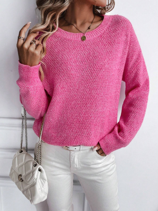 LUNE Solid Drop Shoulder Sweater