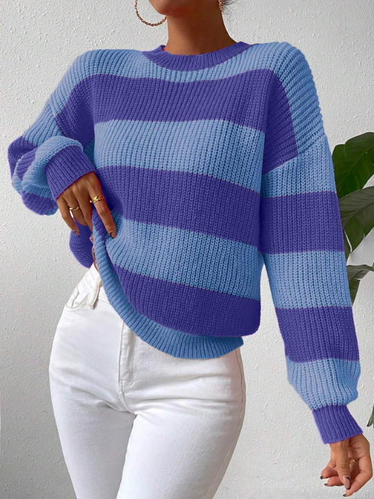 Essnce Two Tone Drop Shoulder Sweater