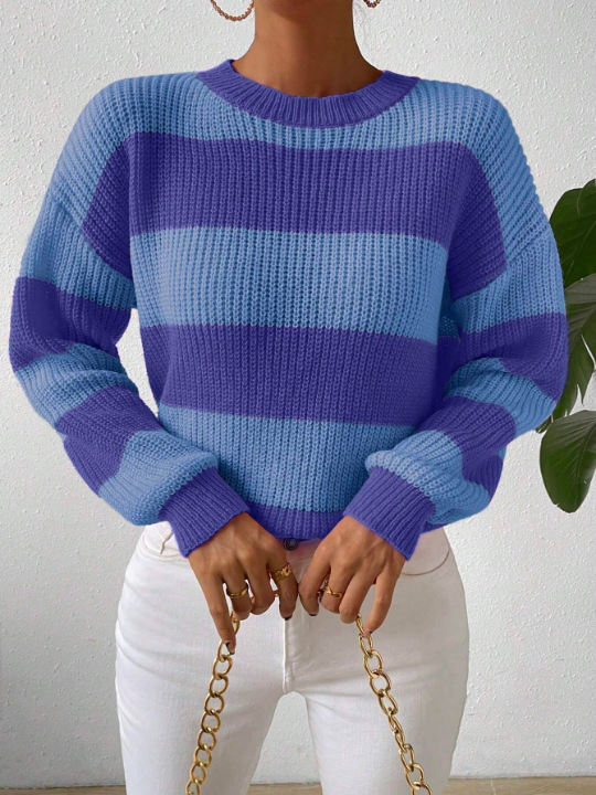 Essnce Two Tone Drop Shoulder Sweater