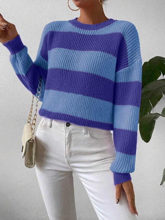 Essnce Two Tone Drop Shoulder Sweater