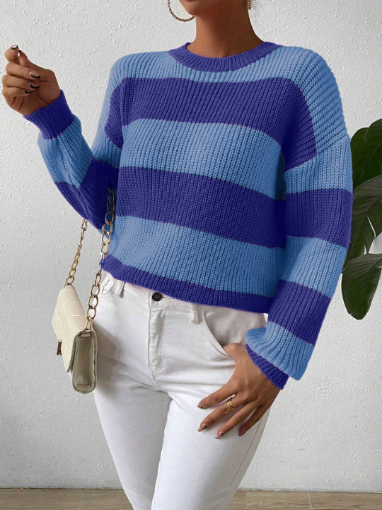 Essnce Two Tone Drop Shoulder Sweater