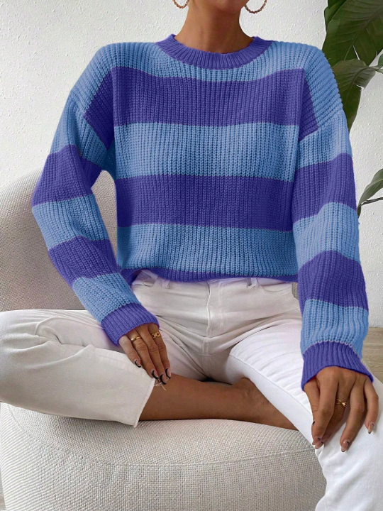 Essnce Two Tone Drop Shoulder Sweater