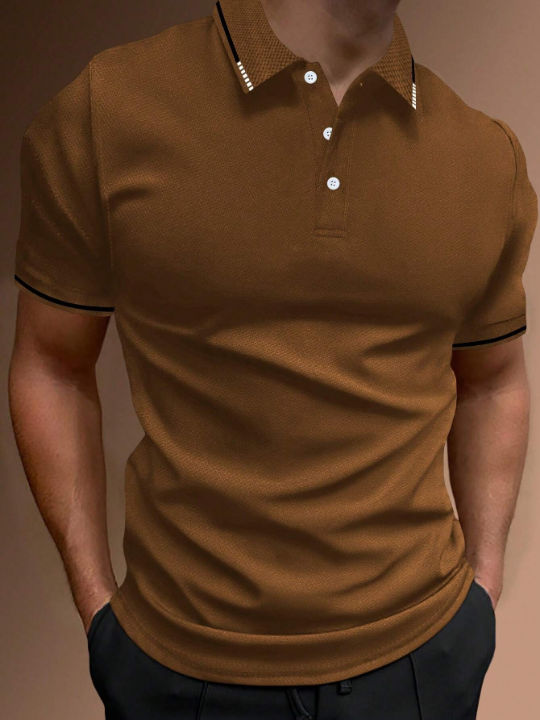 Manfinity Homme Men Contrast Trim Polo Shirt