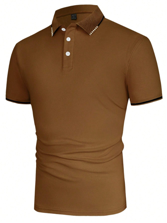 Manfinity Homme Men Contrast Trim Polo Shirt