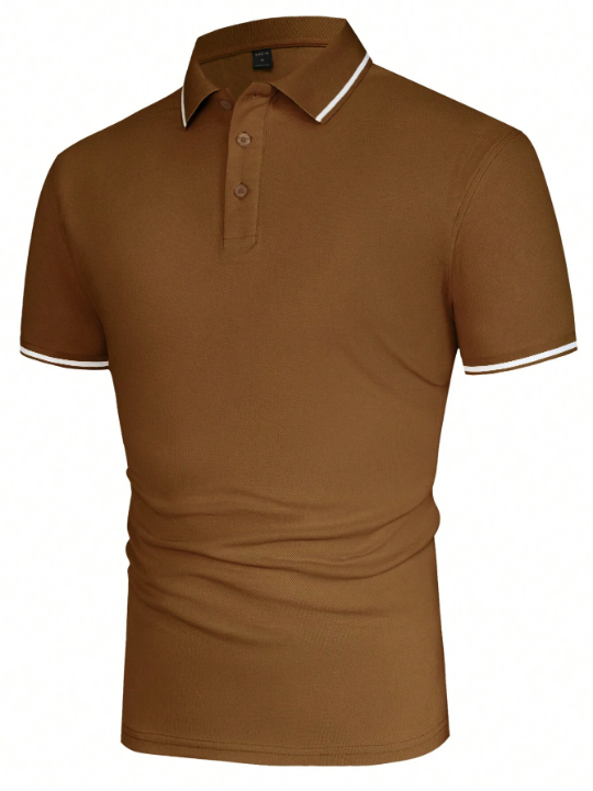 Manfinity Homme Men Contrast Trim Polo Shirt