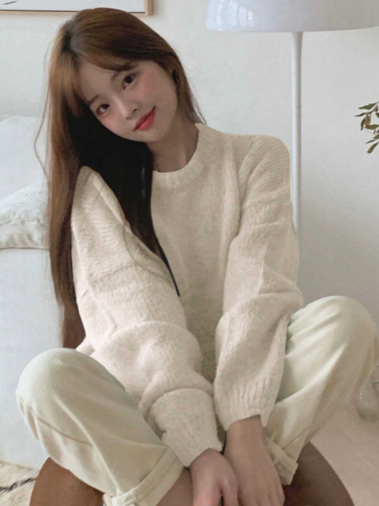 DAZY Solid Drop Shoulder Oversized Sweater