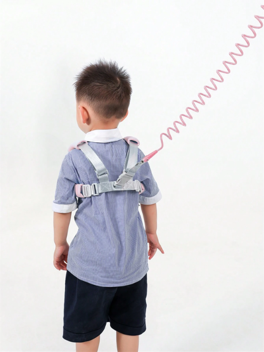 2pcs/set Baby Anti-lost Walking Harness With Retractable Leash & Wristband And Key Lock, Multifunctional Belt For Toddlers