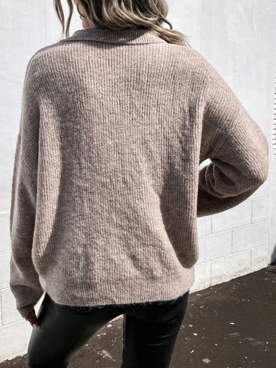 LUNE Pocket Front Drop Shoulder Sweater