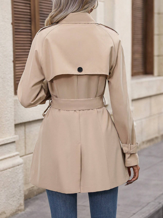 LUNE Double Breasted Belted Trench Coat