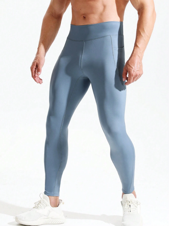 Men's High waisted Base Layer Tights for Enhanced FitnessPerformance and Running Comfort